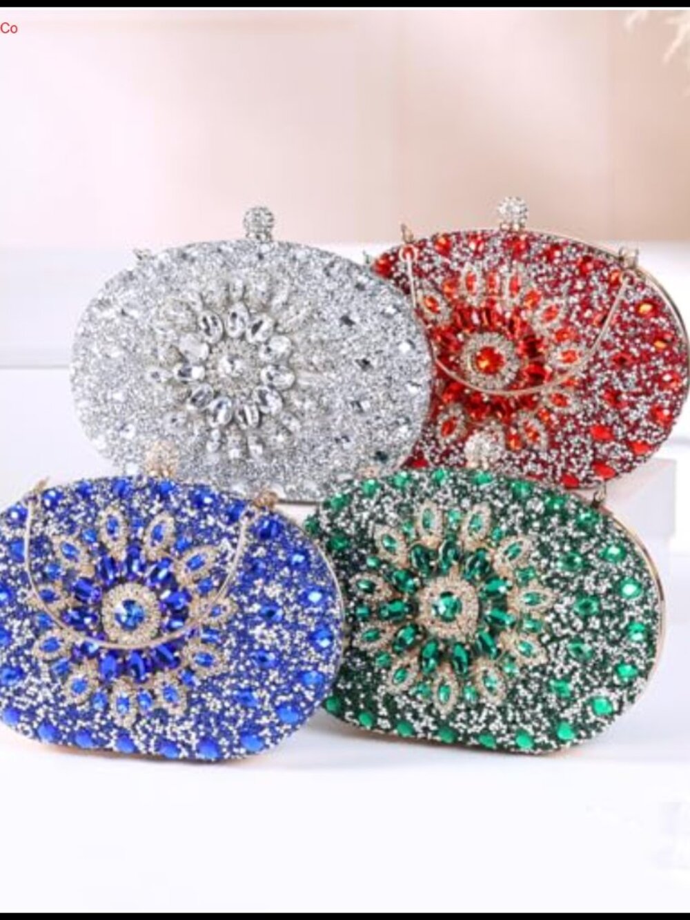 Rhinestone Clutch Evening Bag Sparkly Crystal Party Purse - Picture 6 of 6